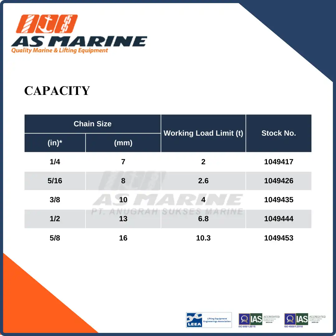 Capacity A1338 Crosby USA